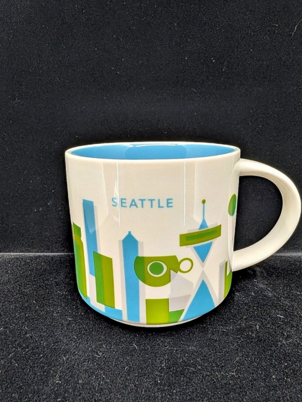 Starbucks Seattle Washington You Are Here Ceramic mug in White & Blue 2015